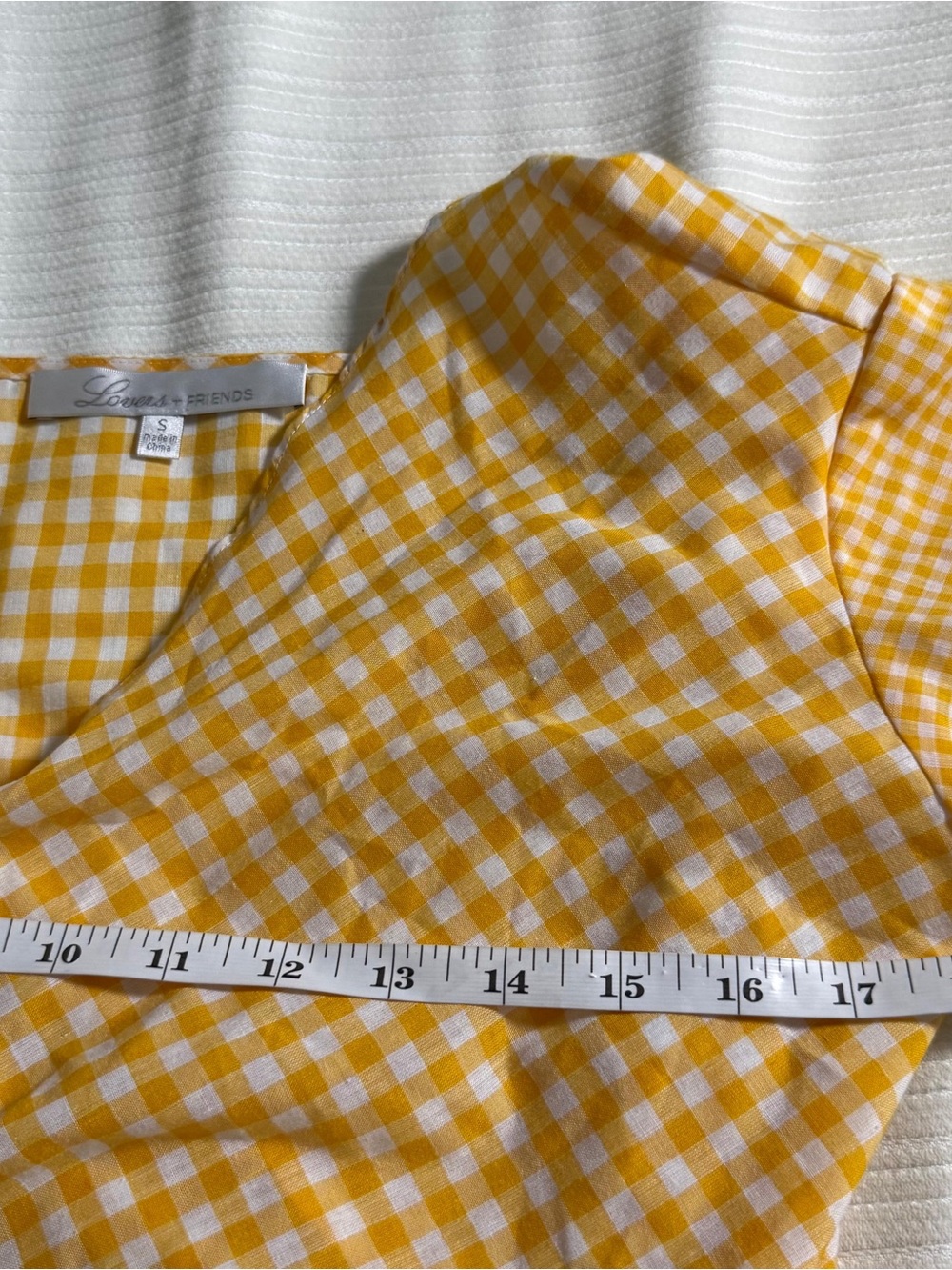 Lovers and Friends Ash white balloon sleeve tie front lined blouse sz S - Picture 9 of 11